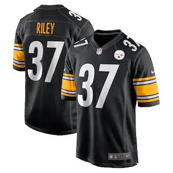 mens nike elijah riley black pittsburgh steelers game playe